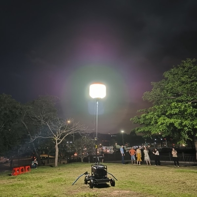 আইপি 65 ওয়াটারপ্রুফ 500W 800W 1400W মোবাইল বেলুন লাইট সৌর বহনযোগ্য হালকা টাওয়ার জেনারেটর নেতৃত্বাধীন ওয়ার্ক লাইট