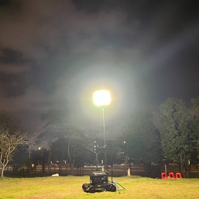 পোর্টেবল নির্মাণ বেলুন ওয়ার্ক লাইট 150W 360 ডিগ্রি আলোকসজ্জা উচ্চ ক্ষমতা LED স্ট্রিপড স্ট্যান্ড