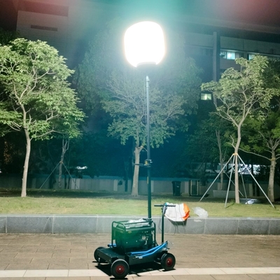 নির্মাণ খনির জন্য 1400W উচ্চ উজ্জ্বলতা গ্লেয়ার মুক্ত বেলুন লাইট টাওয়ার স্ট্রিপড