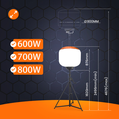 700W নেতৃত্বাধীন বেলুন লাইট 112000lm আউটডোর টাওয়ার লাইট শিল্প আলোর জন্য