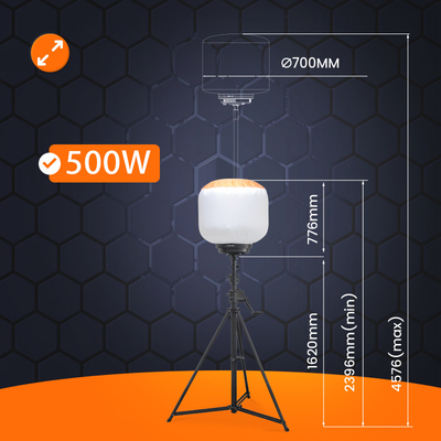 ইভেন্টস টেলিস্কোপিক টানা লাইট টাওয়ার 500W এলইডি বেলুন মোবাইল লাইট টাওয়ার বড় ইভেন্টের জন্য