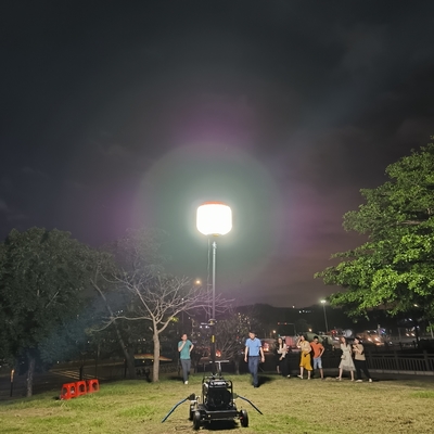 ইভেন্টস টেলিস্কোপিক টানা লাইট টাওয়ার 500W এলইডি বেলুন মোবাইল লাইট টাওয়ার বড় ইভেন্টের জন্য