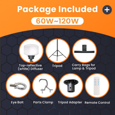 5000 ঘন্টা বেলুন নেতৃত্বাধীন আলো 60W 100W পার্টি ক্যাম্পের জন্য LED লাইট টাওয়ার