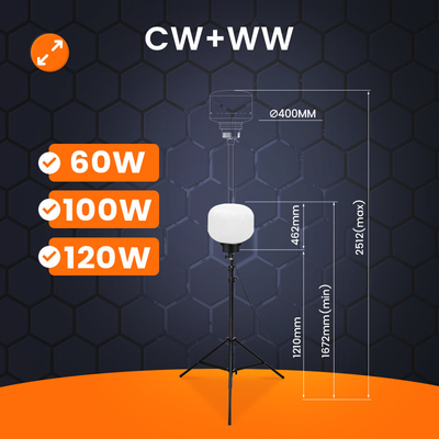 5000 ঘন্টা বেলুন নেতৃত্বাধীন আলো 60W 100W পার্টি ক্যাম্পের জন্য LED লাইট টাওয়ার