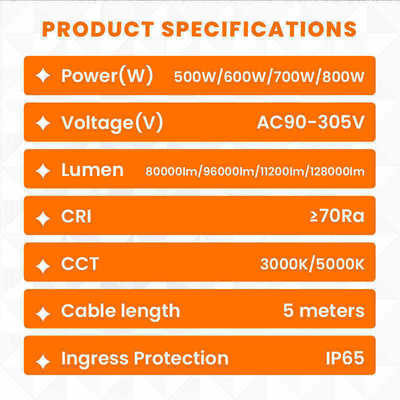 500W-1400W LED বেলুন লাইট IP65 50000Hrs 360° ওমনি কভারেজ